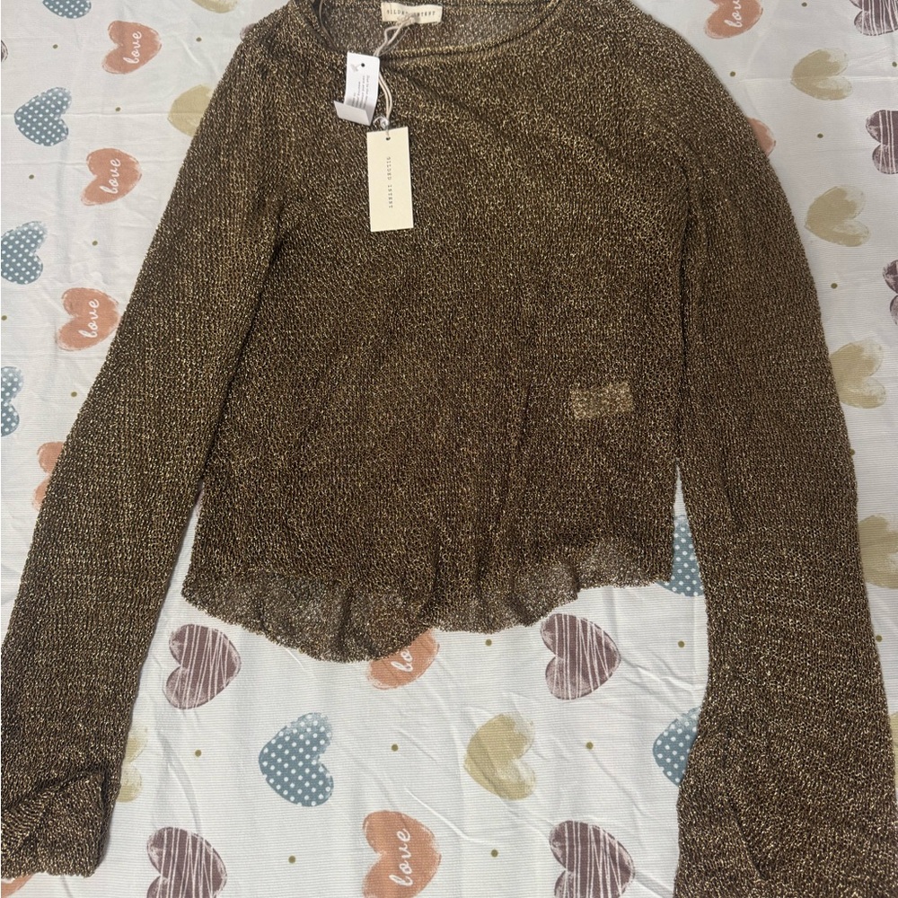 Gilded intent from Buckle *Metallic Knit Long Sleeve Top